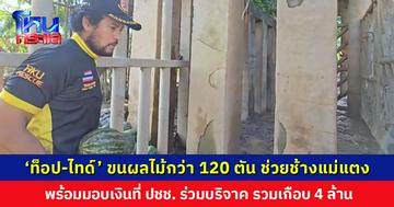 ‘บิณฑ์-เอกพันธ์’ ขนผลไม้กว่า 120 ตัน ช่วยช้างแม่แตง พร้อมมอบเงินที่ ปชช. ร่วมบริจาค รวมเกือบ 4 ล้านบาท